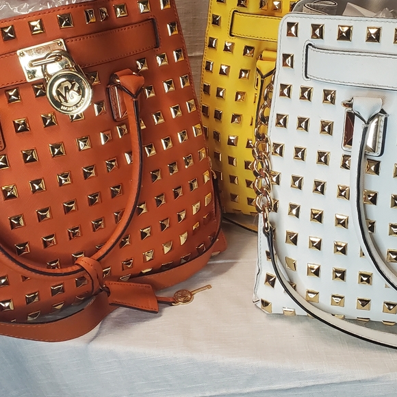 Partial set of studded michael kors hamilton bags - Picture 3 of 14